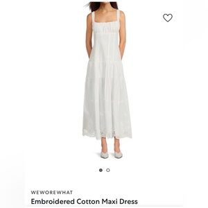 WeWoreWhat White Embroidered Cotton Maxi Dress